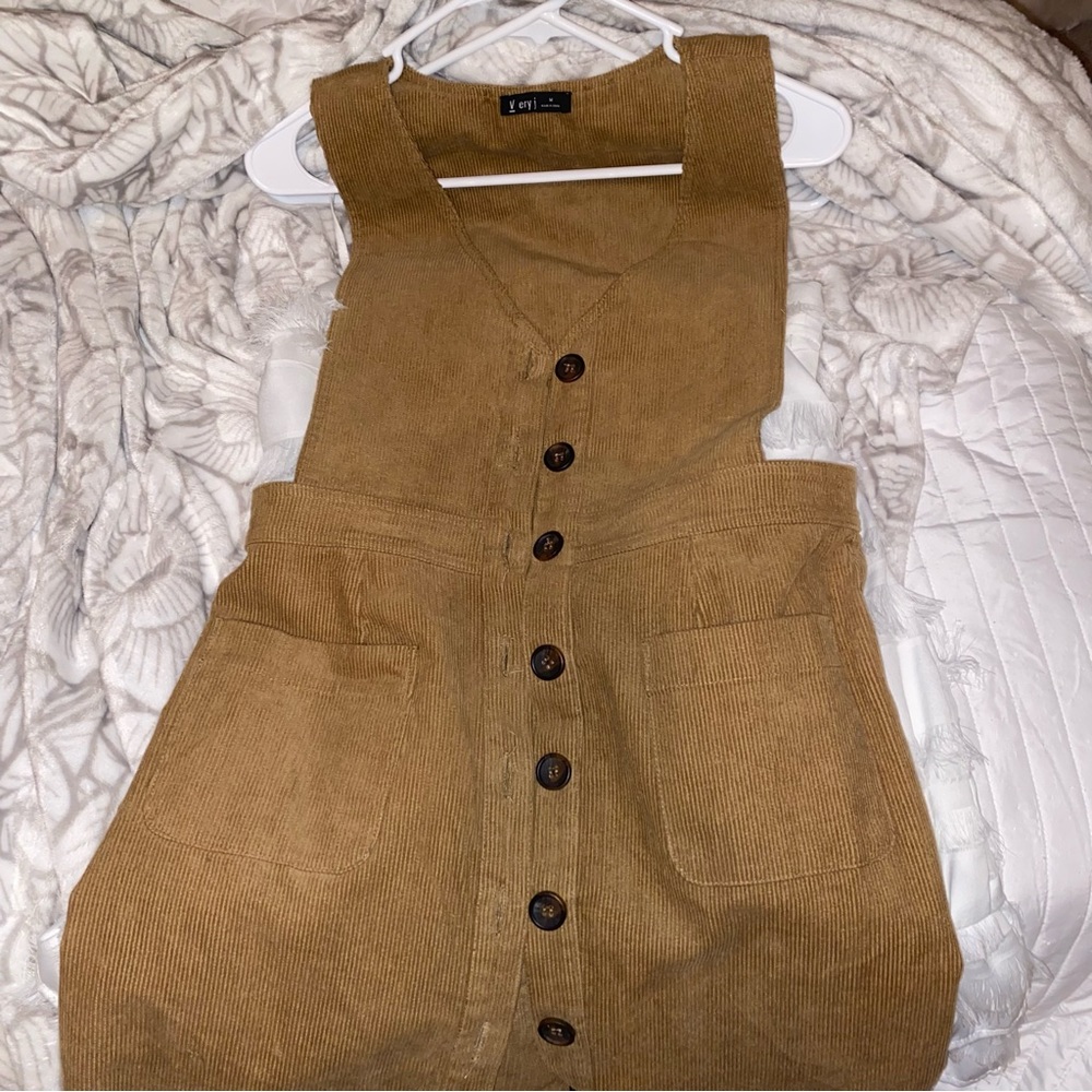 Very J Corduroy Dress | Size M | Brown